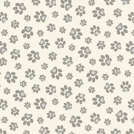 Undisclosed Adorable Pets "Paw Prints on Cream B/G"-Elizabeth Studios-BTY
