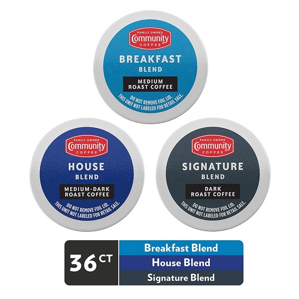 Community Coffee Special Blends Variety Pack Medium to Dark Roast Single Serve, 36 Ct Box, Compatible with Keurig 2.0 K Cup Brewers, Rich Smooth Flavor, 100% Arabica Coffee Beans
