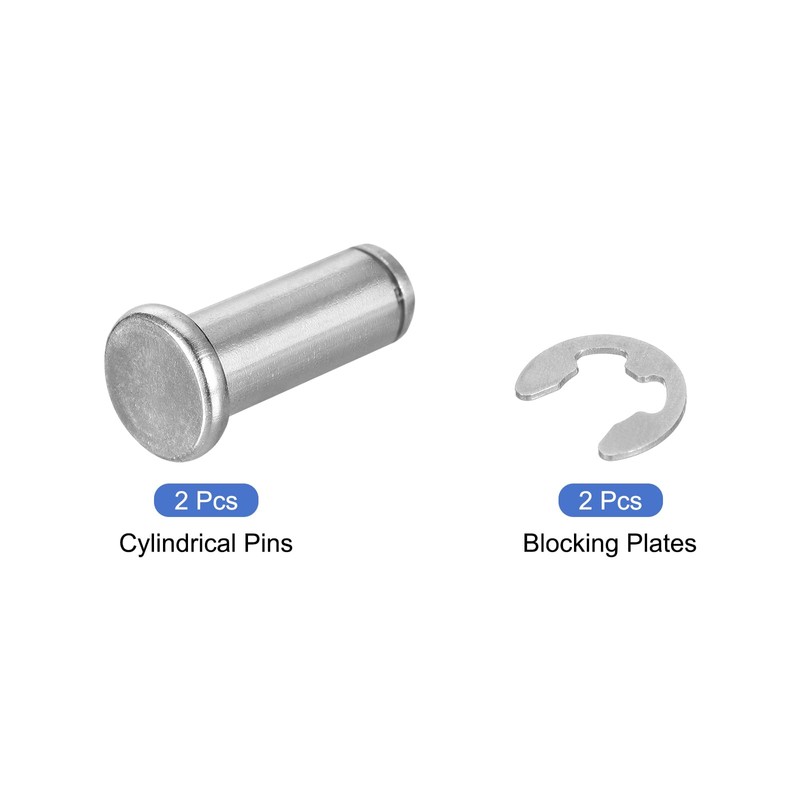 sourcing map 2Set M12x30mm 304 Stainless Steel Cylindrical Shaft Snap
