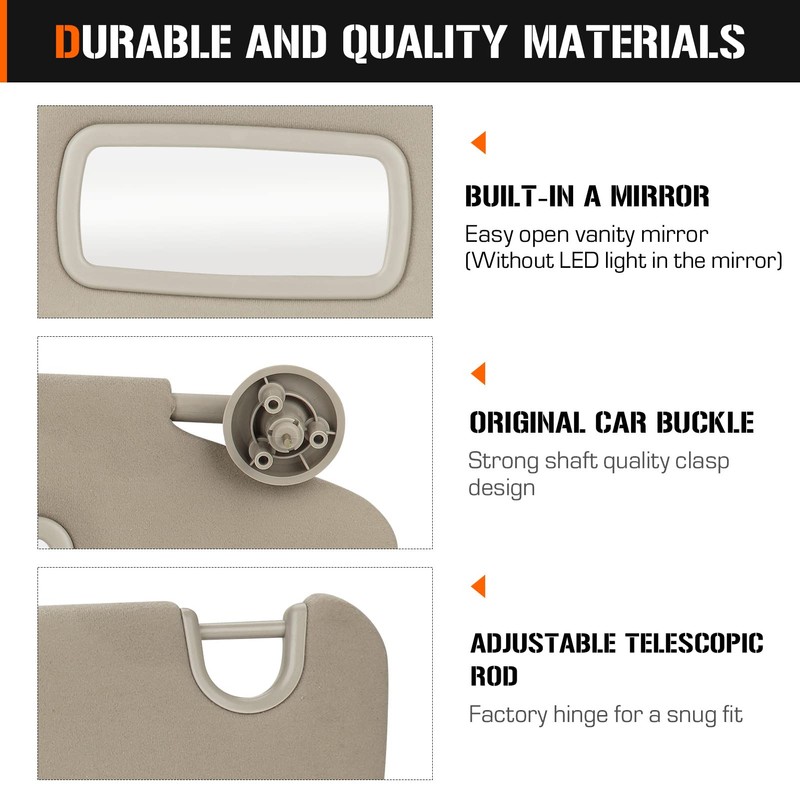AEagle Simple Sun Visor for 2002-2009 Dodge Ram 1500, 2500,