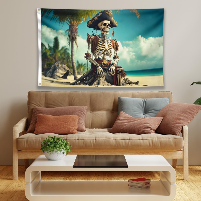Pirate Flag – Jolly Roger Flag with Skeleton on the