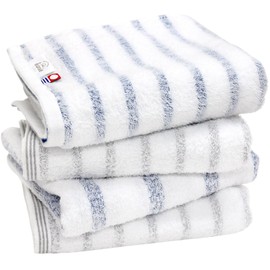 hiorie Set of Four Imabari Face Towels, Certified, Mist, Made in Japan, Transparent Cloth, Border