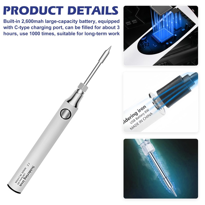 Vegena Soldering Iron Set, Wireless Soldering Iron with Soldering Iron