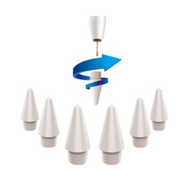 Permark Tip-Set, 6 Piece Replacement Tips, High Sensitivity Nibs for Permark Stylus Pen (White)