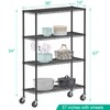 Folews 4-Tier Storage Shelving Unit with Wheels, Metal Rolling Storage