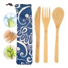 Veraly Juego De Cubiertos Ecologico Bambu Biodegradable 3 +bolsita Color