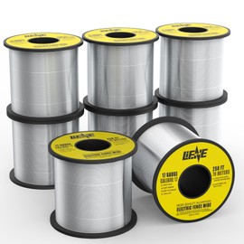 8 Pack 250 ft 17 Gauge Aluminum Electric Fence Wire for Garden Fence, Electric Fence, Chicken Wire Fence,High Conductivity and Durability