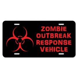 Graphics and More Zombie Outbreak Response Vehicle Distressed Novelty Metal Vanity License Tag Plate