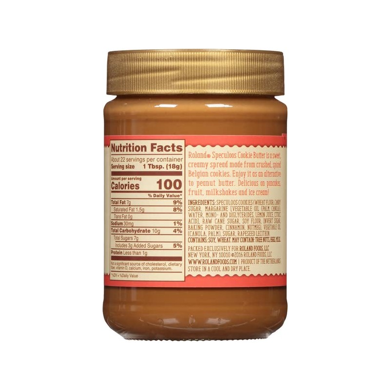 Roland Foods Speculoos Cookie Butter Spread, Specialty Imported Food, 14.1-Ounce