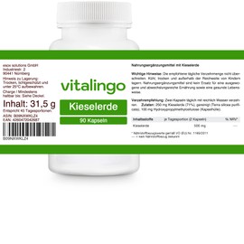 Silica capsules - high dose - contents 90 capsules of 350mg (250mg silica and 100mg capsule case)