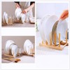 efbock Plate Rack Holder for Kitchen Cabinets Bamboo Wood Chopping