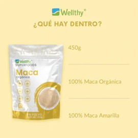 Maca En Polvo 450gr 90 Porciones Wellthy