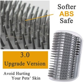 3.0 Softer Cat Self Groomer with Catnip, Dog Cat Corner Groomer,Wall Corner Scratcher Comb,Grooming Massage Brush, Perfect Scratch Massager Tool for Long & Short Fur Kitten 1