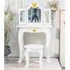 GAOMON Kids Vanity, Girls Vanity Table with Tri-Folding Mirror,Stool &