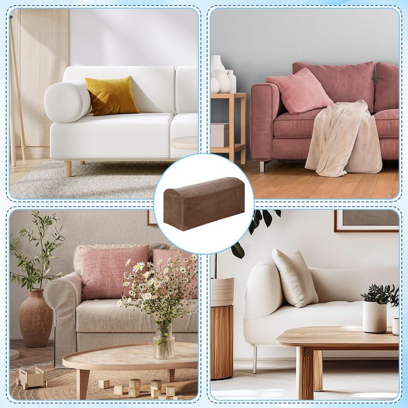 uxcell 4Pcs Stretch Armrest Covers, Polyester Soft Armchair Slipcovers Couch