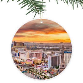 Las Vegas Christmas Ornament,Nevada,Funny Holiday Keepsake Xmas Tree Hanging Decor,Gift for Friends,Family
