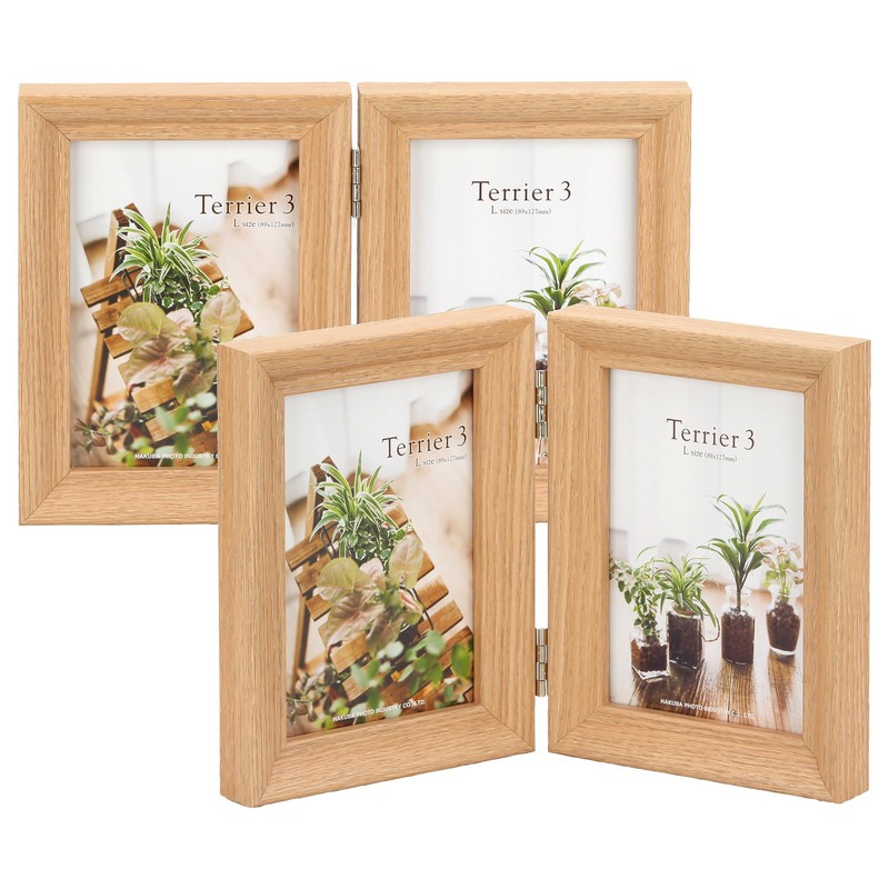 ハクバ HAKUBA 木製 フォトフレーム テリア3 Lサイズ 2面 タテ ナチュラル FWTR3-NTL2T