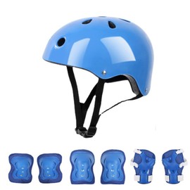 KIMISS Kids Helmet Protector Foam Elbow Knee Protector for Gear Set Balance Car Scooter Scooter Skating Pink (Blue)