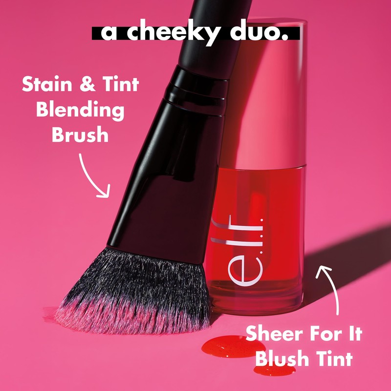 e.l.f. Stain & Tint Blending Brush, Liquid Blush Brush For