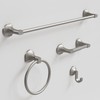 BGL Bathroom Hardware Set Brushed Nickel Adjustable Expandable Towel Bar