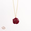 Handmade Real Dried Pressed Rose Flower Resin Necklace, Gold