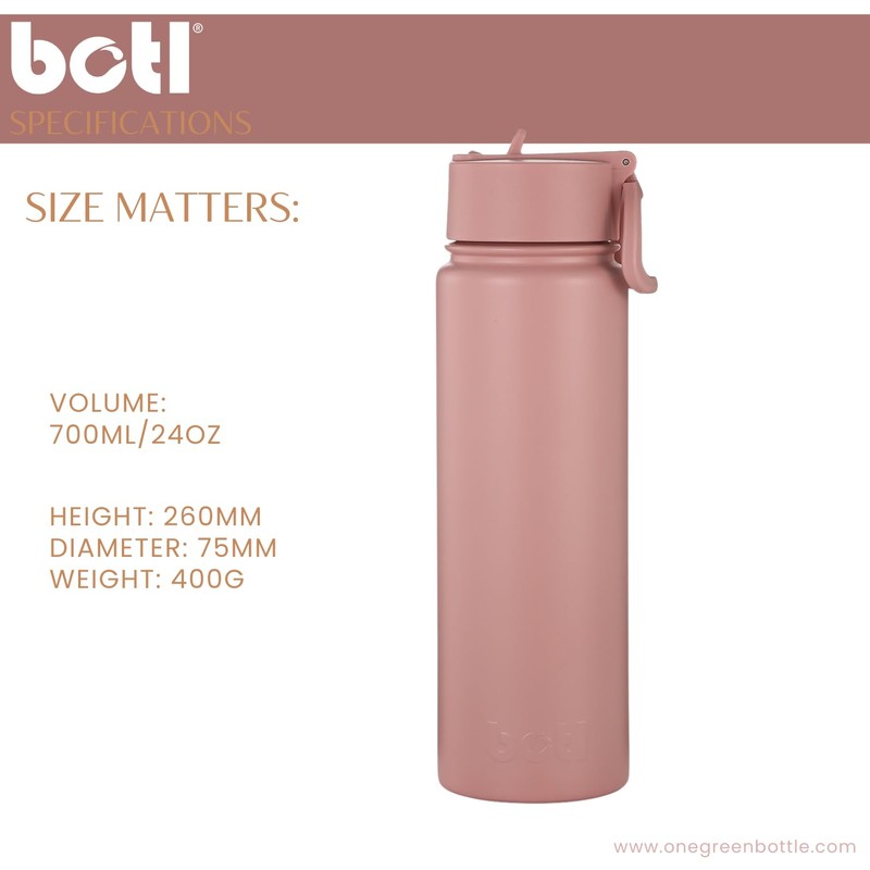 BOTL – Epic Stainless Steel Bottle, Leakproof Straw Lid, Insulated