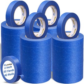 4 Rolls Blue Painters Tape Bulk 4 inch x 60 Yards, Total 240 Yd, Painters Masking Tape No Residue Wall Painting Tape Artist Tape Trim Edge Finishing Tape for Wall Painting Decoration DIY Supplies
