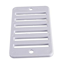 Custom Molded Products 25533-000-010 2" x 4" White Rectangular Pool Deck Drain Grate with Screws