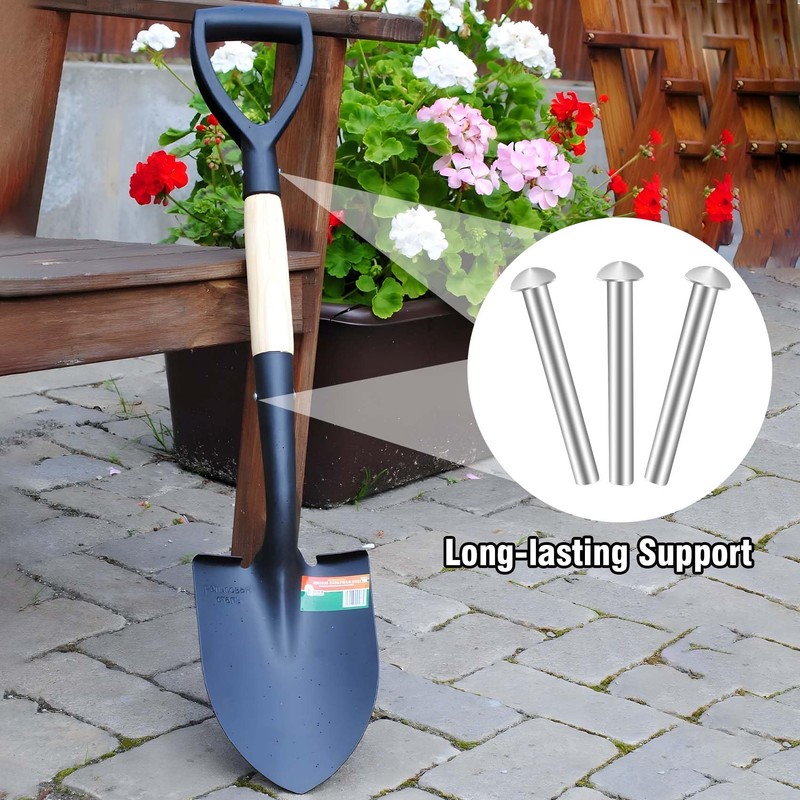 10 PCS Rivets for Spade Handle, Solid Rivet Tool, Round