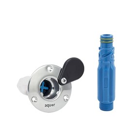 Aquor Universal Hydrant, Stainless Steel Flush-Mount Hose Quick Connection with Check Valve, ½” NPT x ¾” GHT