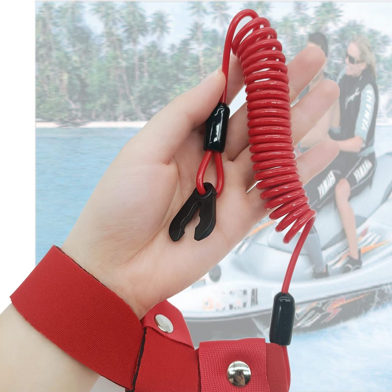 2PCS Universal Boat Kill Switch Lanyard,Emergency Stop Kill Safety Lanyard