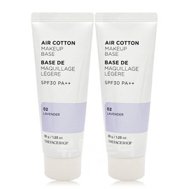 The Face Shop Air Cotton Makeup Base 35g 02 Lavender x 2 / 더페이스샵 에어 코튼 메이크업베이스 35g 02라벤더 X 2개