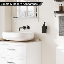 BVL Soap Dispenser Black Wall Mounted 240 ml Soap Dispenser Square Waterproof Metal Soap Dispenser