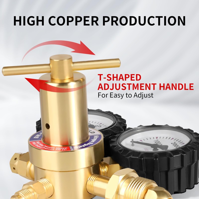 BO WELD Nitrogen Regulator with 0-800 PSI, CGA580 Inlet Connection