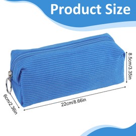 Hopton Cute Pencil Case, Corduroy Aesthetic Pencil Case for Girls Boys, Pen Pouch, Pencilcase,Simple Stationery Pen Case, Makeup Bag, Portable Pencil Pouch for Women Teenage College Exams -Sky Blue
