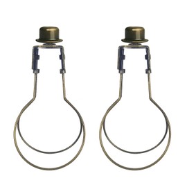 ECUDIS 2 Pack Lamp Shade Light Bulb Clip Lampshade Adapter with Finial, Antique Brass
