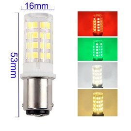 MoKongFu 2-Pack AC/DC 12V 24V BA15D LED Light Bulb 3W Red Green Yellow Light Double Connect SBC Bayonet LED Lamp 20W Halogen Equivalent for Marine Boat Navigation Lighting (White 6000K)