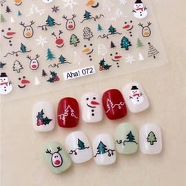 Christmas Nail Art Stickers Cute Cartoon Snowman Nail Decals Snowflake Christmas Tree Nail Stickers Nail Art Supplies Charms Christmas Nail Art Decorations 4 Sheets