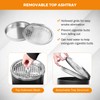 BEAMNOVA Outdoor Trash Can with Lid Black Stainless Steel Commercial