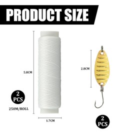 2 Pieces Of Fishing Line, 2 Pieces Of Metal Fake Bait Hook, Nylon Bait Line, Elastic Fishing Line, Fishing Nylon Line, Fishing Accessories