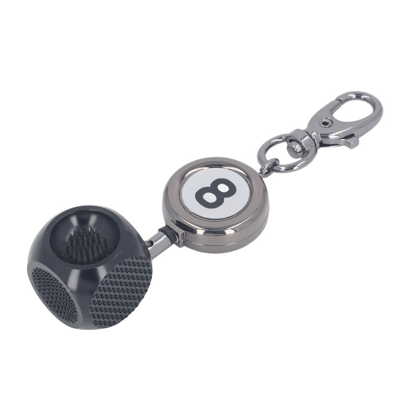 Pool Cue Tip Repair Tool with Retractable Key Ring Billiard