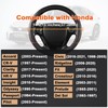 GIANT PANDA Microfiber Leather Steering Wheel Cover for Honda Accord,Civic,CR-V,HR-V,Pilot(Diamond-Pattern-Black+Red