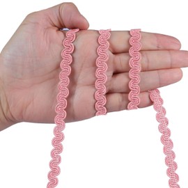 BEL AVENIR Gimp Braid Trim 1 cm/0.39 inch Diameter, 10 Yard Handmade Fabric Basic Trim, Polyester Upholstery Trim for Sewing DIY Costume Curtain Slipcover Home Decorative (9#Pink)