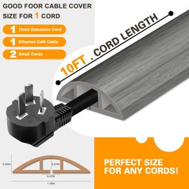 Floor Cord Cover Cable Cavity 10FT Self Adhesive Cord Hider Floor, Floor Cord Covers for Wires on Floor,Protector Floor Electric Cord Covers for Living Rooms, Rooms, Offices, exhibitions, Gyms, etc.