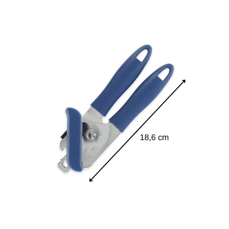 Fackelmann 670444 Ouvre-boîtes Dosenöffner, Edelstahl Kunststoff, Blau/Grau