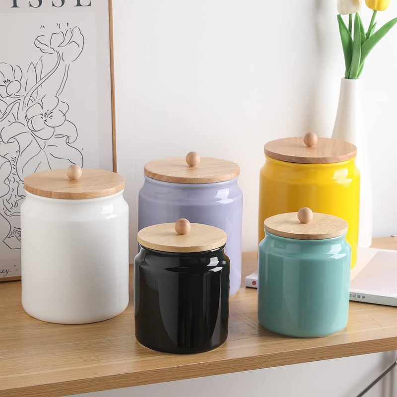 Sweejar Ceramic Kitchen Canisters, 58 FLOZ Porcelain Food Storage Jar