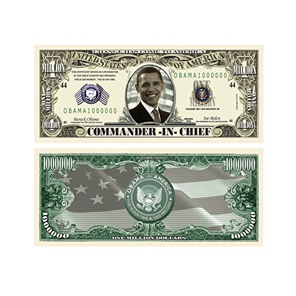American Art Classics Barack Obama Million Dollar Bill - Pack of 5
