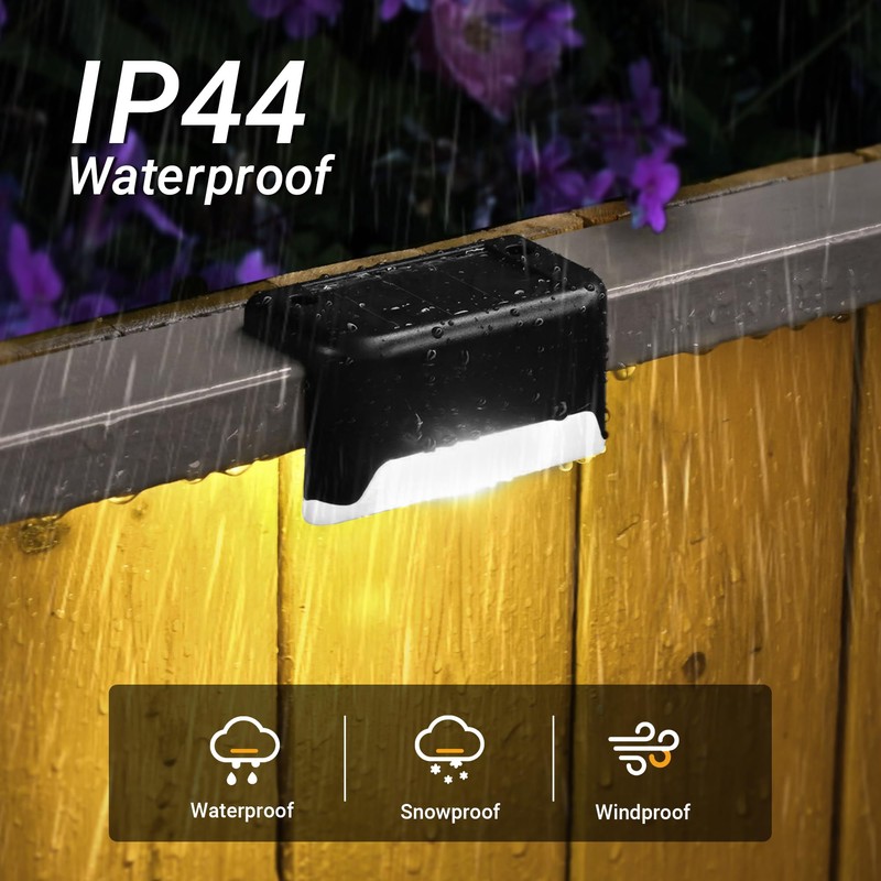 Solpex Solpex Solar Deck Lights, 8 Pack Solar Step Lights