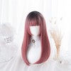 Semi-Long Murasaki Pink Wig, Women's, Straight, Natural, Harajuku Style, Popular,