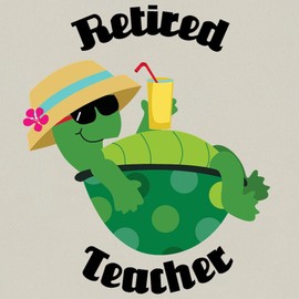 CafePress Retired Teacher Turtle Canvas Tote Top Zipper Closure
